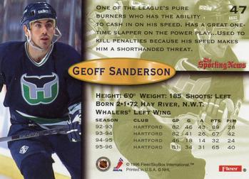 1996-97 Fleer #47 Geoff Sanderson Back