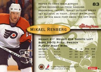 1996-97 Fleer #83 Mikael Renberg Back