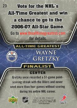2005-06 Upper Deck - 2005-06 Upper Deck NHL All-Time Greatest Finalist #23 Wayne Gretzky Back