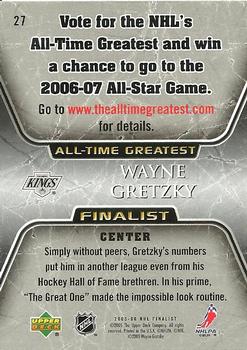2005-06 Upper Deck - 2005-06 Upper Deck NHL All-Time Greatest Finalist #27 Wayne Gretzky Back