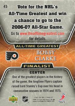 2005-06 Upper Deck - 2005-06 Upper Deck NHL All-Time Greatest Finalist #45 Bobby Clarke Back