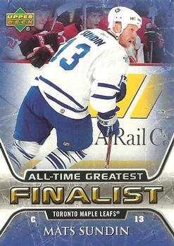 2005-06 Upper Deck - 2005-06 Upper Deck NHL All-Time Greatest Finalist #55 Mats Sundin Front