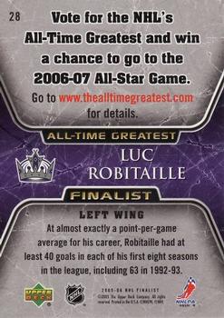 2005-06 Upper Deck - 2005-06 Upper Deck NHL All-Time Greatest Finalist #28 Luc Robitaille Back