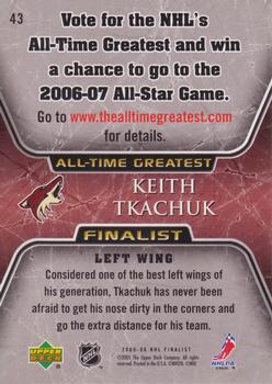 2005-06 Upper Deck - 2005-06 Upper Deck NHL All-Time Greatest Finalist #43 Keith Tkachuk Back
