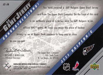 2005-06 Upper Deck - UD Game Jerseys Series Two #J2-JH Jeff Halpern Back