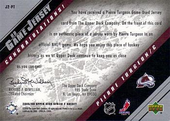 2005-06 Upper Deck - UD Game Jerseys Series Two #J2-PT Pierre Turgeon Back
