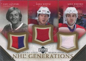 2005-06 Upper Deck - NHL Generations #T-LKR Guy LaFleur / Saku Koivu / Mike Ribeiro Front