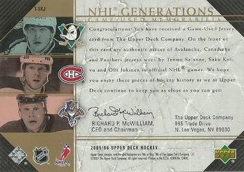 2005-06 Upper Deck - NHL Generations #T-SKJ Teemu Selanne / Saku Koivu / Olli Jokinen Back