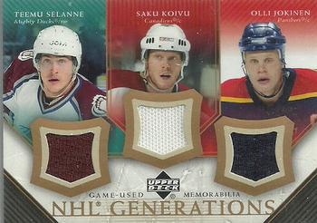 2005-06 Upper Deck - NHL Generations #T-SKJ Teemu Selanne / Saku Koivu / Olli Jokinen Front