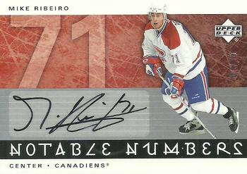 2005-06 Upper Deck - Notable Numbers #N-MR Mike Ribeiro Front