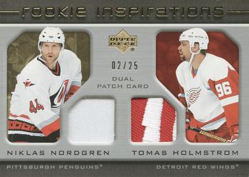 2005-06 Upper Deck Rookie Update - Rookie Inspirations Dual Patches #252 Niklas Nordgren / Tomas Holmstrom Front