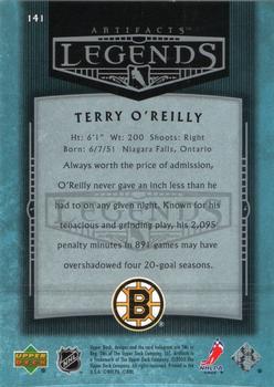 2005-06 Upper Deck Artifacts - Blue #141 Terry O'Reilly Back