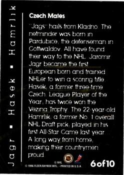 1996-97 Fleer NHL Picks - Dream Lines #6 Jaromir Jagr / Dominik Hasek / Roman Hamrlik Back