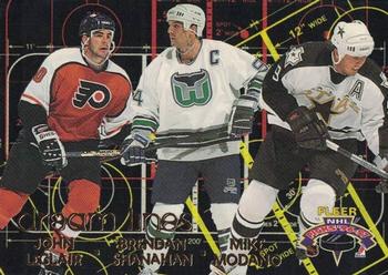 1996-97 Fleer NHL Picks - Dream Lines #7 John LeClair / Brendan Shanahan / Mike Modano Front
