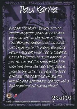 1996-97 Fleer NHL Picks - Fabulous 50 #23 Paul Kariya Back