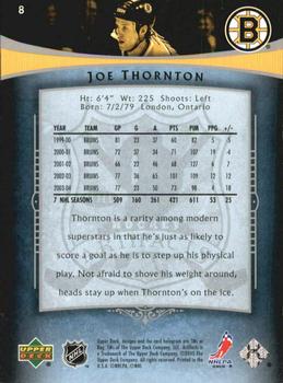 2005-06 Upper Deck Artifacts - Pewter #8 Joe Thornton Back