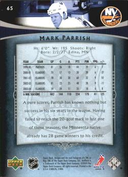 2005-06 Upper Deck Artifacts - Pewter #65 Mark Parrish Back