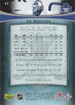 2005-06 Upper Deck Artifacts - Pewter #93 Ed Belfour Back
