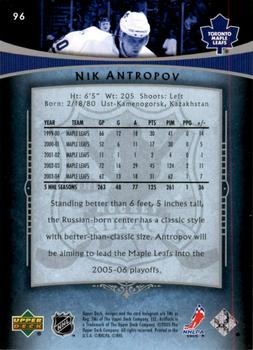 2005-06 Upper Deck Artifacts - Pewter #96 Nik Antropov Back