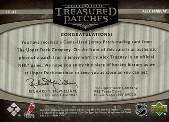 2005-06 Upper Deck Artifacts - Treasured Patches Pewter #TP-AT Alex Tanguay Back