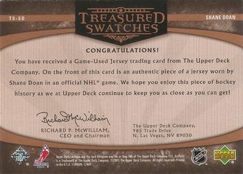 2005-06 Upper Deck Artifacts - Treasured Swatches Copper #TS-SD Shane Doan Back