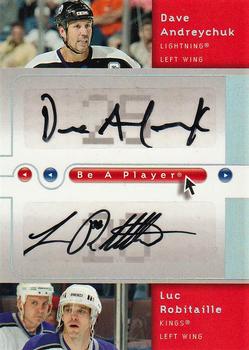 2005-06 Upper Deck Be a Player - Signatures Duals #D-AR Dave Andreychuk / Luc Robitaille Front