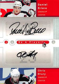 2005-06 Upper Deck Be a Player - Signatures Duals #D-BD Daniel Briere / Chris Drury Front