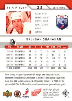 2005-06 Upper Deck Be a Player - First Period #30 Brendan Shanahan Back
