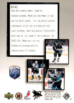 2005-06 Upper Deck Be a Player - Outtakes #OT41 Patrick Marleau Back
