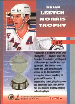 1996-97 Fleer - Norris Trophy #7 Brian Leetch Back