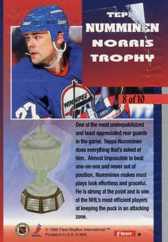 1996-97 Fleer - Norris Trophy #8 Teppo Numminen Back