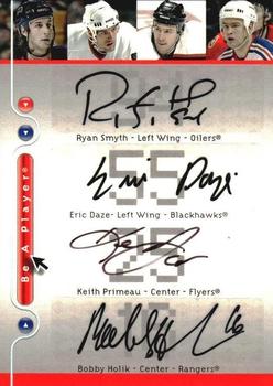2005-06 Upper Deck Be a Player - Signatures Quads #SDPH Ryan Smyth / Eric Daze / Keith Primeau / Bobby Holik Front