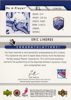 2005-06 Upper Deck Be a Player - Signatures #EL Eric Lindros Back