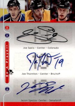 2005-06 Upper Deck Be a Player - Signatures Triples #STS Joe Sakic / Joe Thornton / Jason Spezza Front