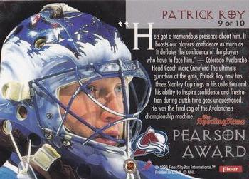1996-97 Fleer - Pearson Award #9 Patrick Roy Back