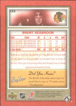 2005-06 Upper Deck Beehive - Red #122 Brent Seabrook Back