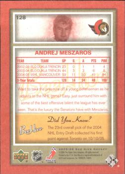 2005-06 Upper Deck Beehive - Red #128 Andrej Meszaros Back