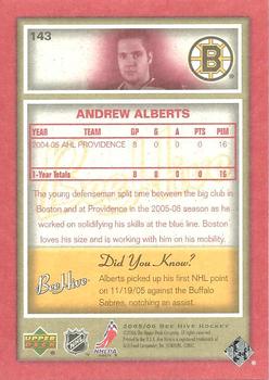 2005-06 Upper Deck Beehive - Red #143 Andrew Alberts Back
