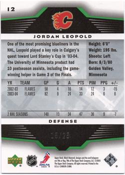 2005-06 Upper Deck Black Diamond - Emerald #12 Jordan Leopold Back