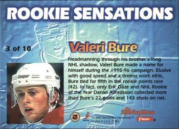 1996-97 Fleer - Rookie Sensations #3 Valeri Bure Back