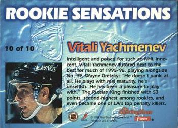 1996-97 Fleer - Rookie Sensations #10 Vitali Yachmenev Back