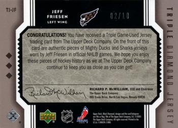 2005-06 Upper Deck Black Diamond - Triple Diamond Jersey #TJ-JF Jeff Friesen Back