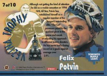 1996-97 Fleer - Vezina Trophy #7 Felix Potvin Back