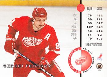 1996-97 Leaf #1 Sergei Fedorov Back