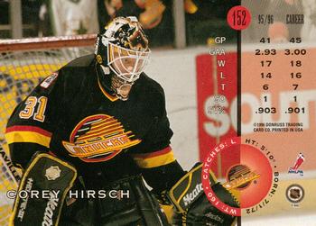 1996-97 Leaf #152 Corey Hirsch Back