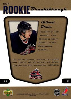 2005-06 Upper Deck MVP - Rookie Breakthrough #RB4 Gilbert Brule Back