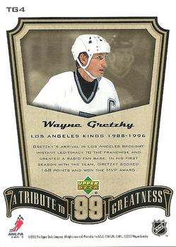 2005-06 Upper Deck MVP - A Tribute to Greatness #TG4 Wayne Gretzky Back