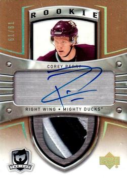 2005-06 Upper Deck The Cup - Autographed Rookie Patches Gold Rainbow #173 Corey Perry Front