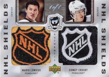 2005-06 Upper Deck The Cup - Dual NHL Shields #DS-LC Mario Lemieux / Sidney Crosby Front