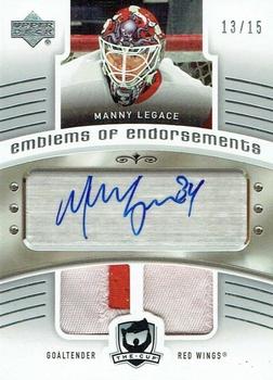 2005-06 Upper Deck The Cup - Emblems of Endorsement #EE-ML Manny Legace Front